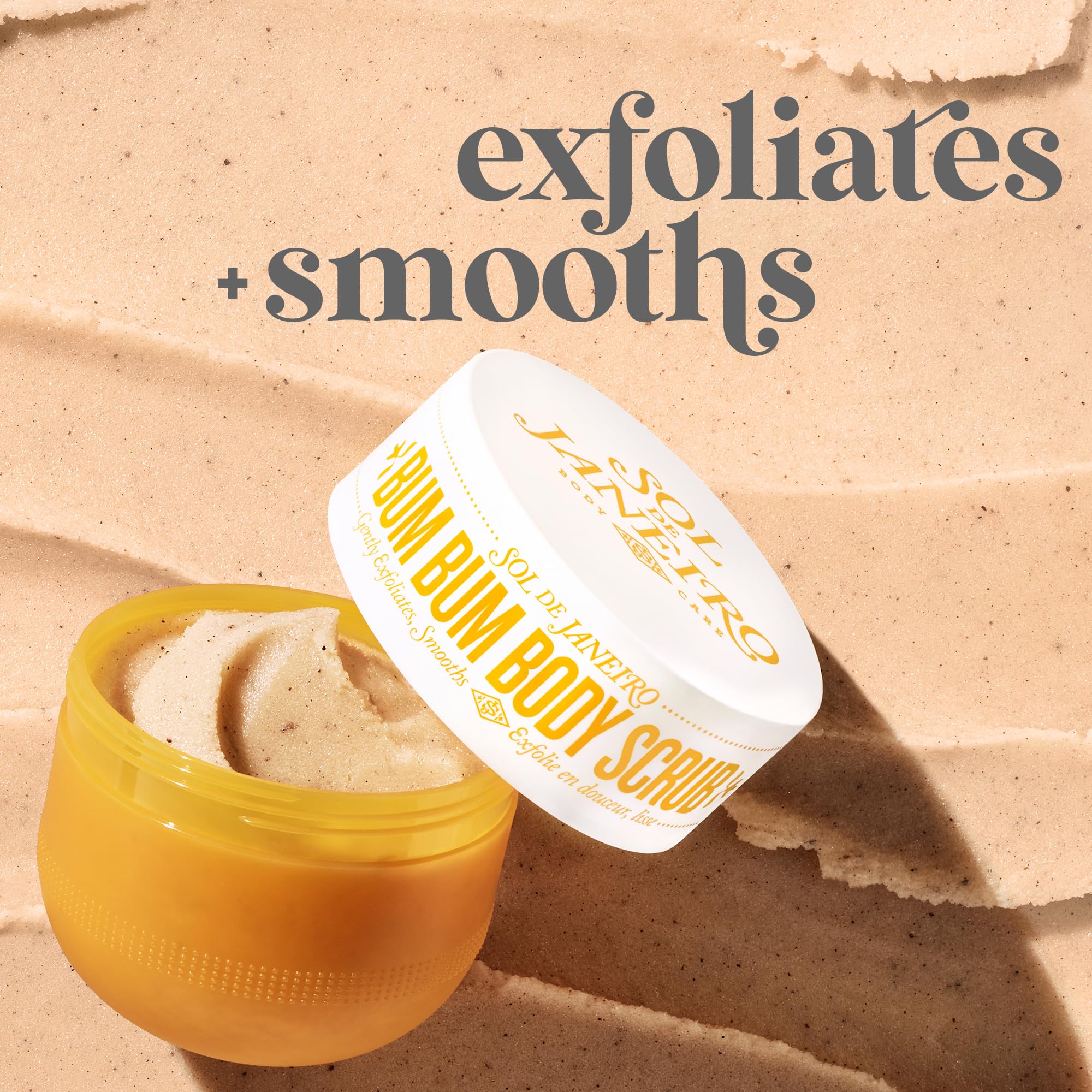 Sol de Janeiro body shimmer detail highlights a luminous, healthy-looking glow.