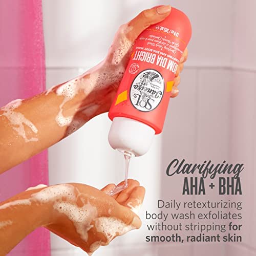 Sol de Janeiro Bom Dia Bright label detail highlights key ingredients for balanced skin care.