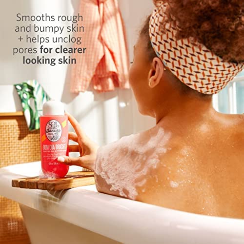 Sol de Janeiro Bom Dia Bright wet-skin moment emphasizes cleansing and hydration preparation.