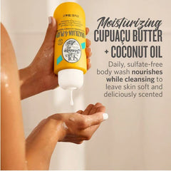 Sol de Janeiro Brazilian Play shower cream-gel with coconut oil promotes smooth, nourished skin.