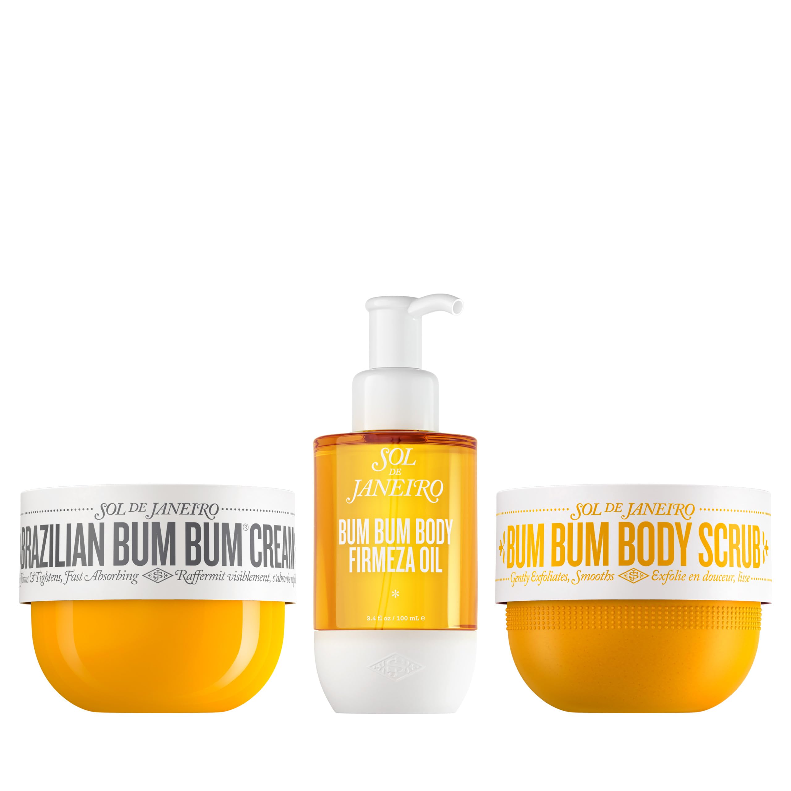 Sol de Janeiro Bum Bum Cream jar close-up showing smoothing texture for firming feel.
