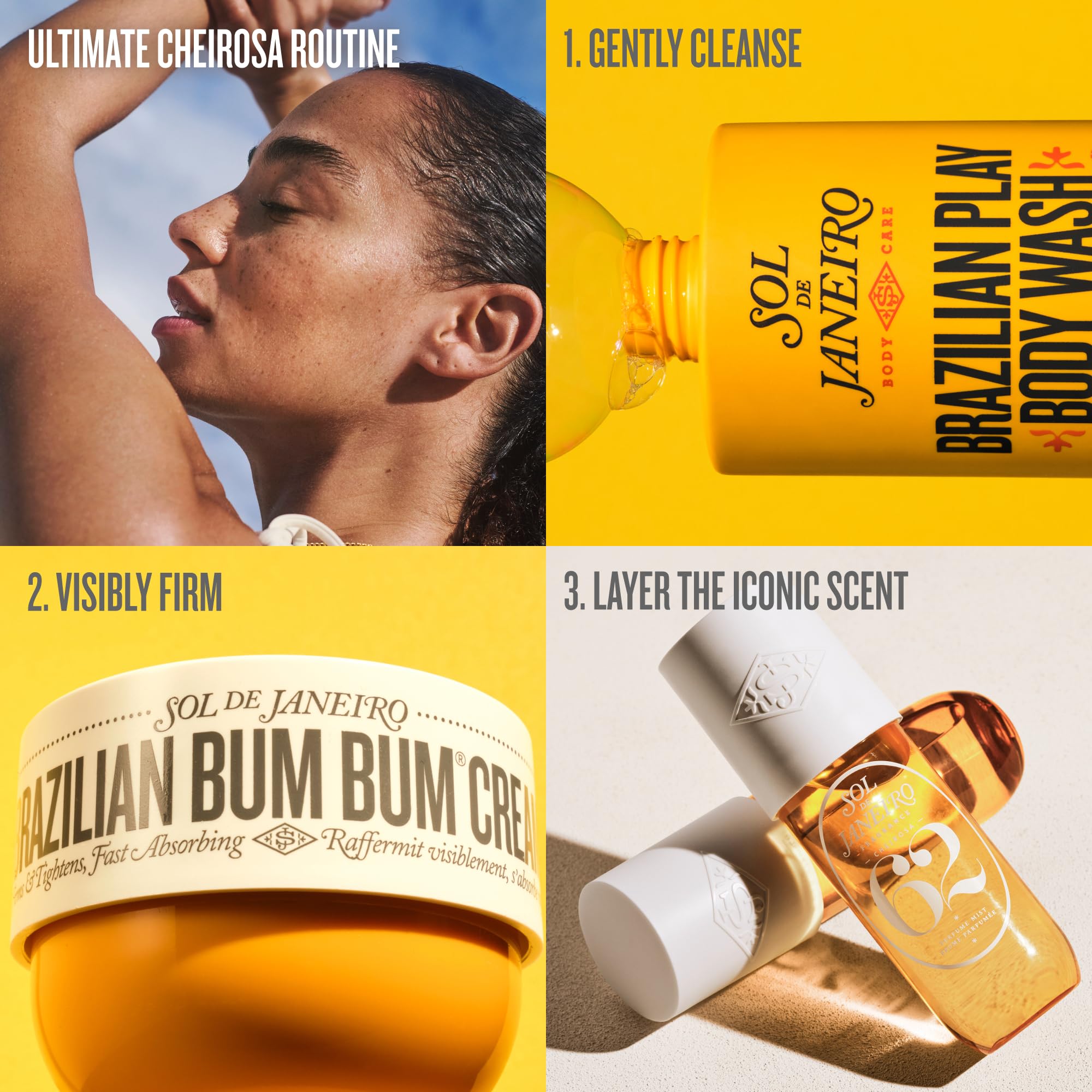 Sol de Janeiro Cheirosa brand logo with product backdrop signals premium aroma