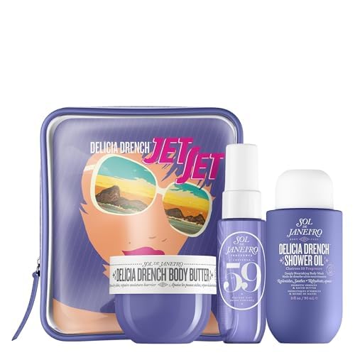 Close-up of Sol de Janeiro Delícia Drench Shower Oil bottle with nourishing texture.