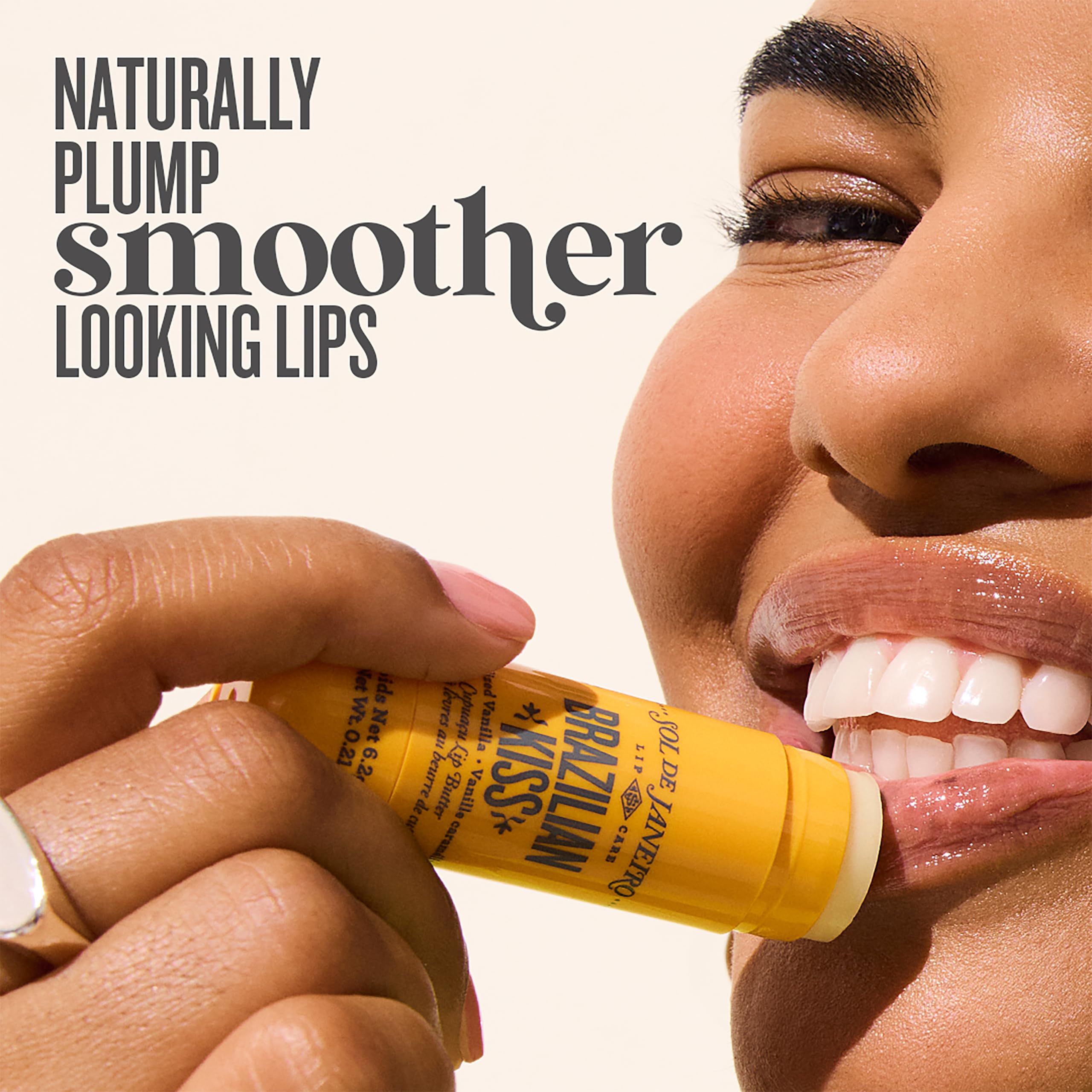 Sol de Janeiro lip butter cream-texture closeup reveals melt-in hydration