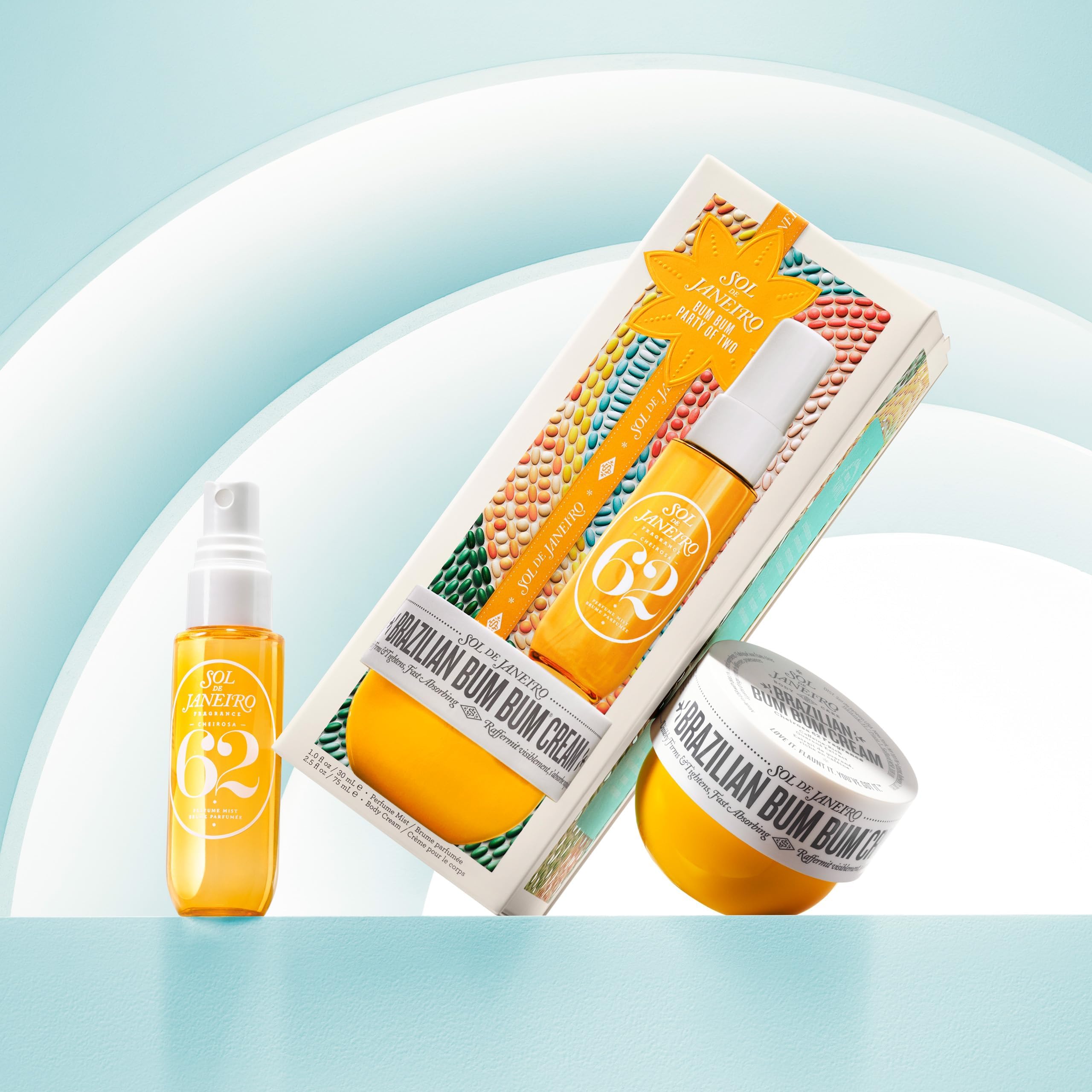 Sol de Janeiro Party Two Gift Set box highlighting limited edition travel minis.