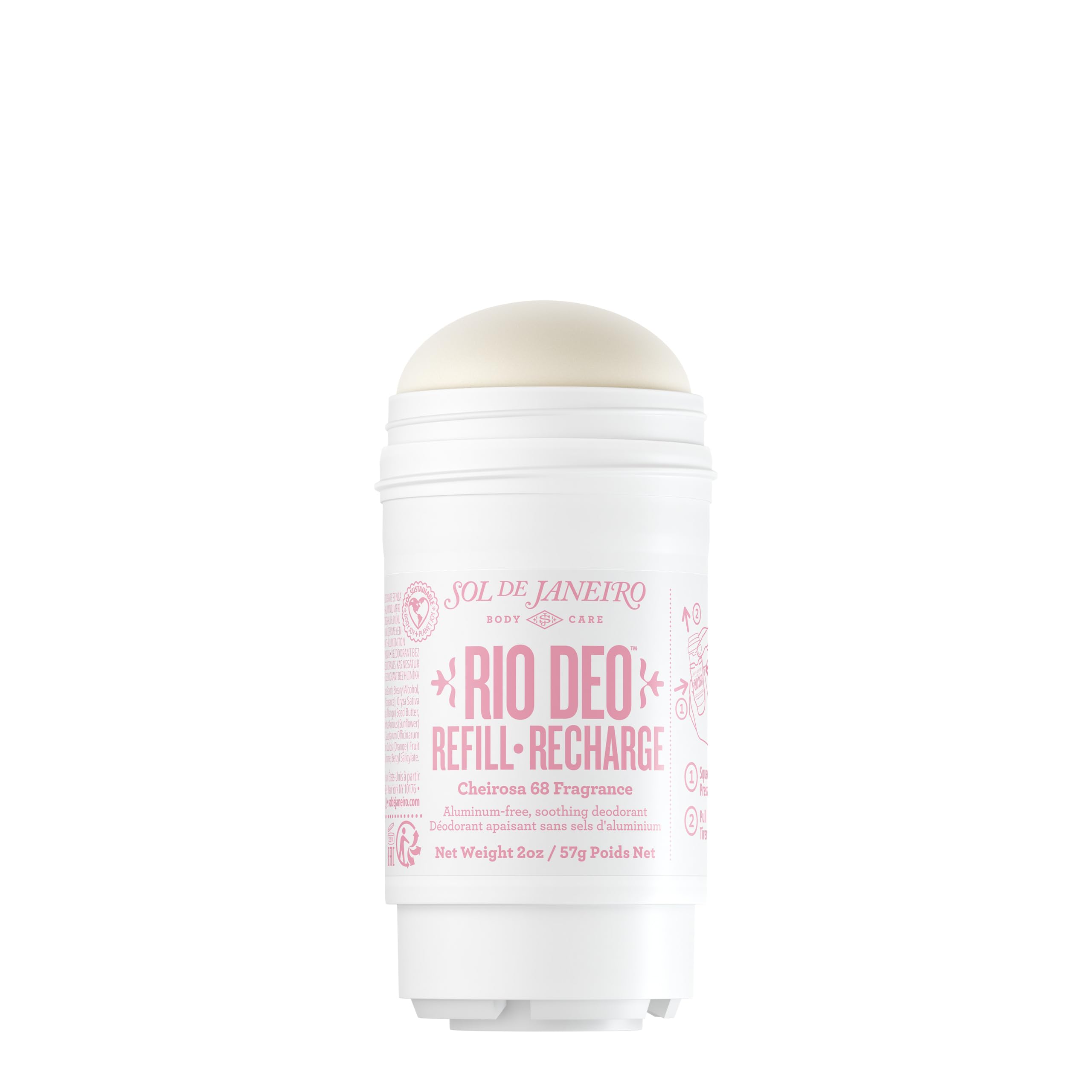 Sol de Janeiro Rio Deo Cheirosa 68 refill package for aluminum-free odor protection.
