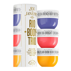 Sol de Janeiro Rio Trio Vanilla set packaging showing three mini creams for travel care