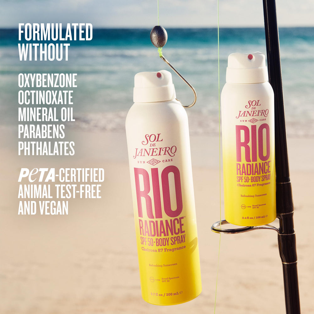 Sol de Janeiro travel size Rio Radiance SPF spray ready for on-the-go