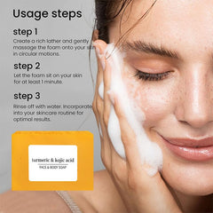SolaceSkin Turmeric & Lemon Glow Soap Bar nourishing care with hyaluronic acid and collagen for hydration
