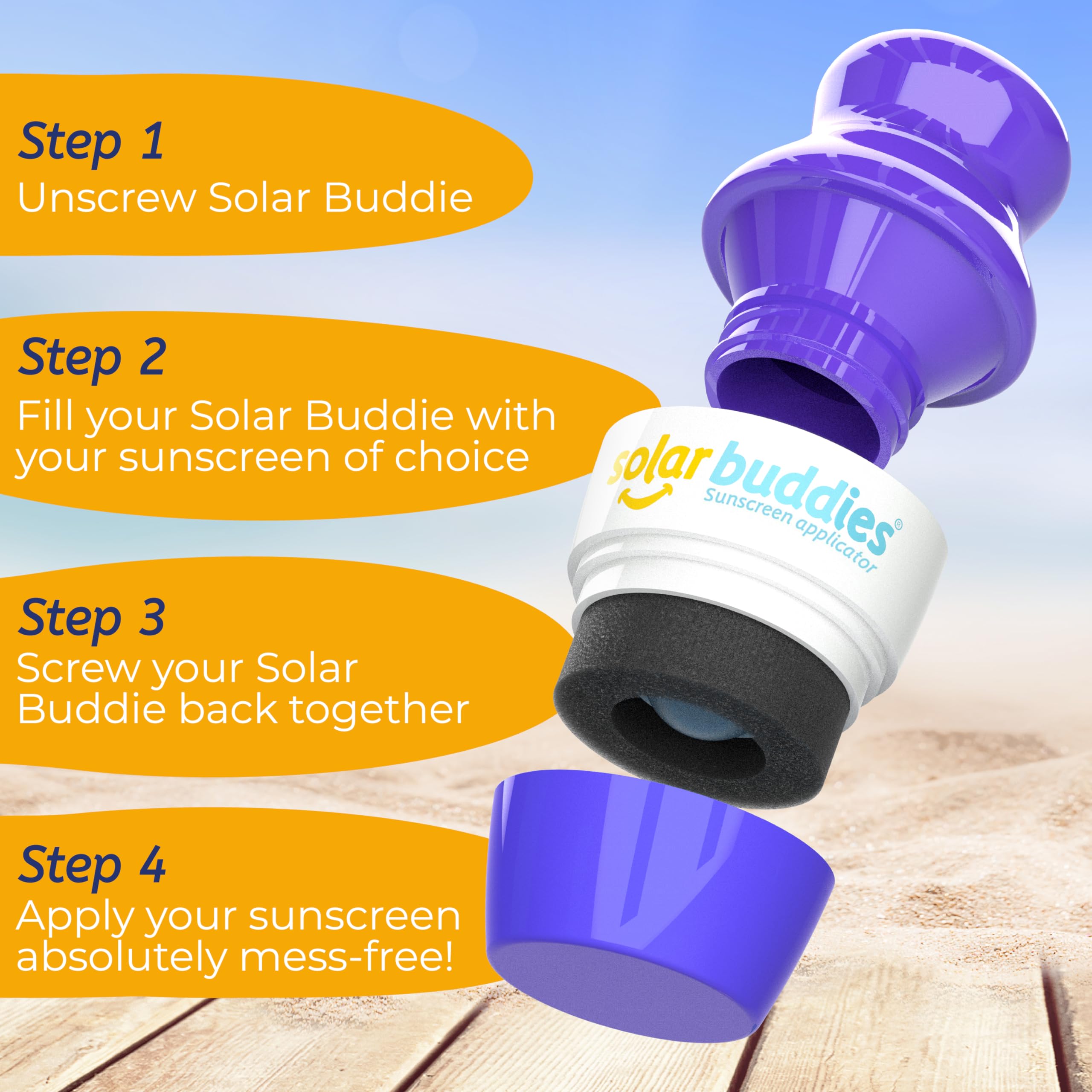 Solar Buddies 100 ml indicator visible on the neck for carry-on guidance.