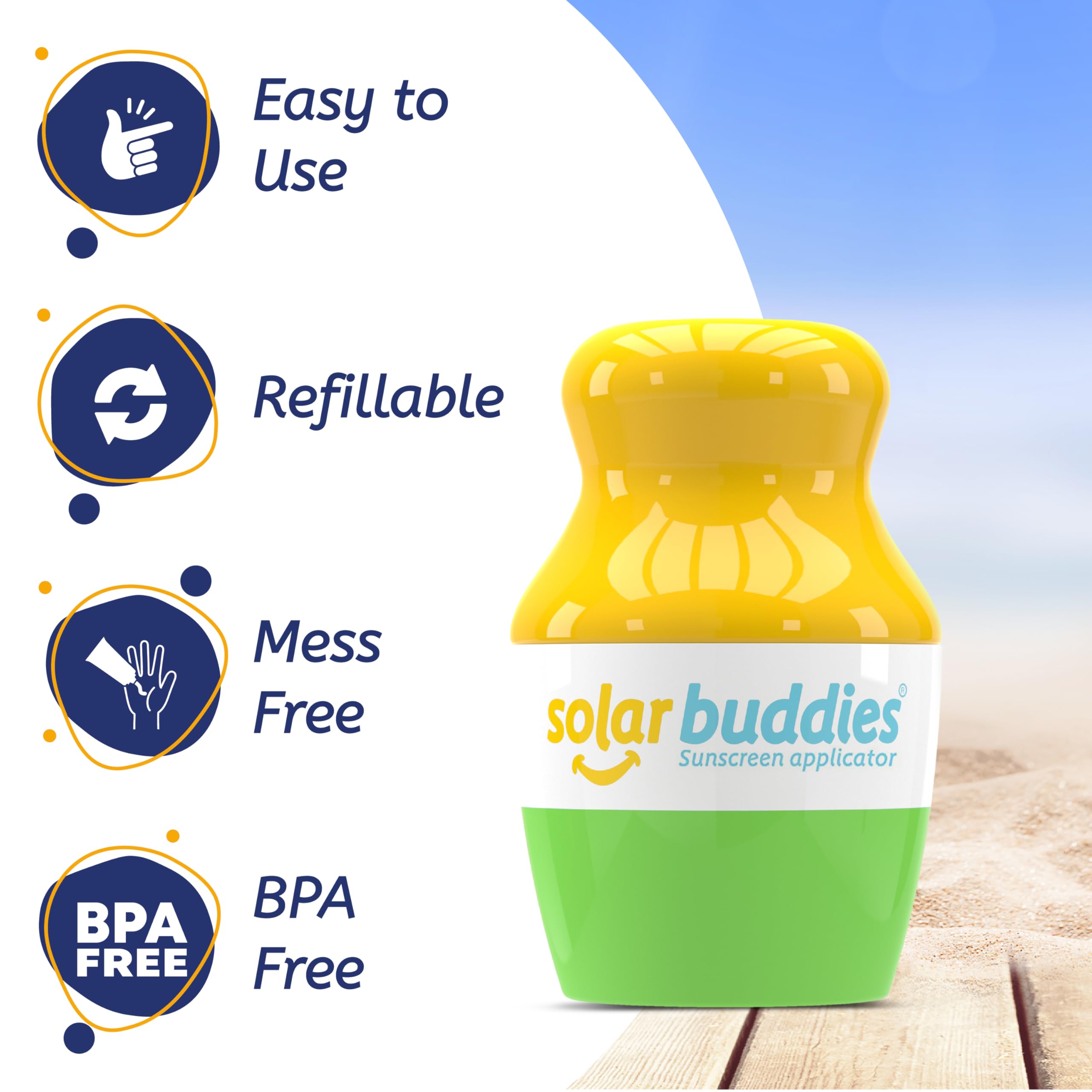 Replacement sponge head for Solar Buddies refillable applicator.