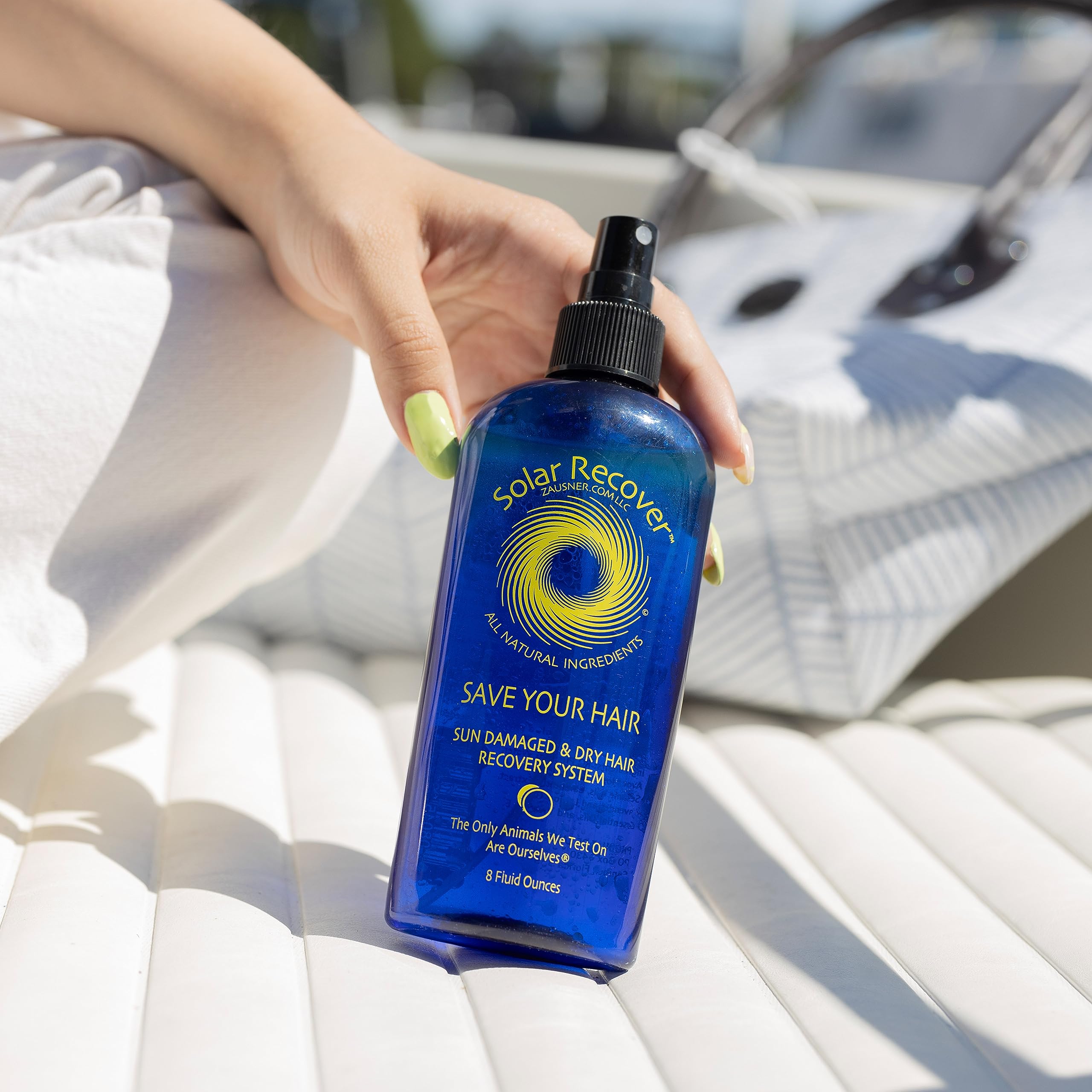 Solar Recover After Sun mist on skin after sun exposure.