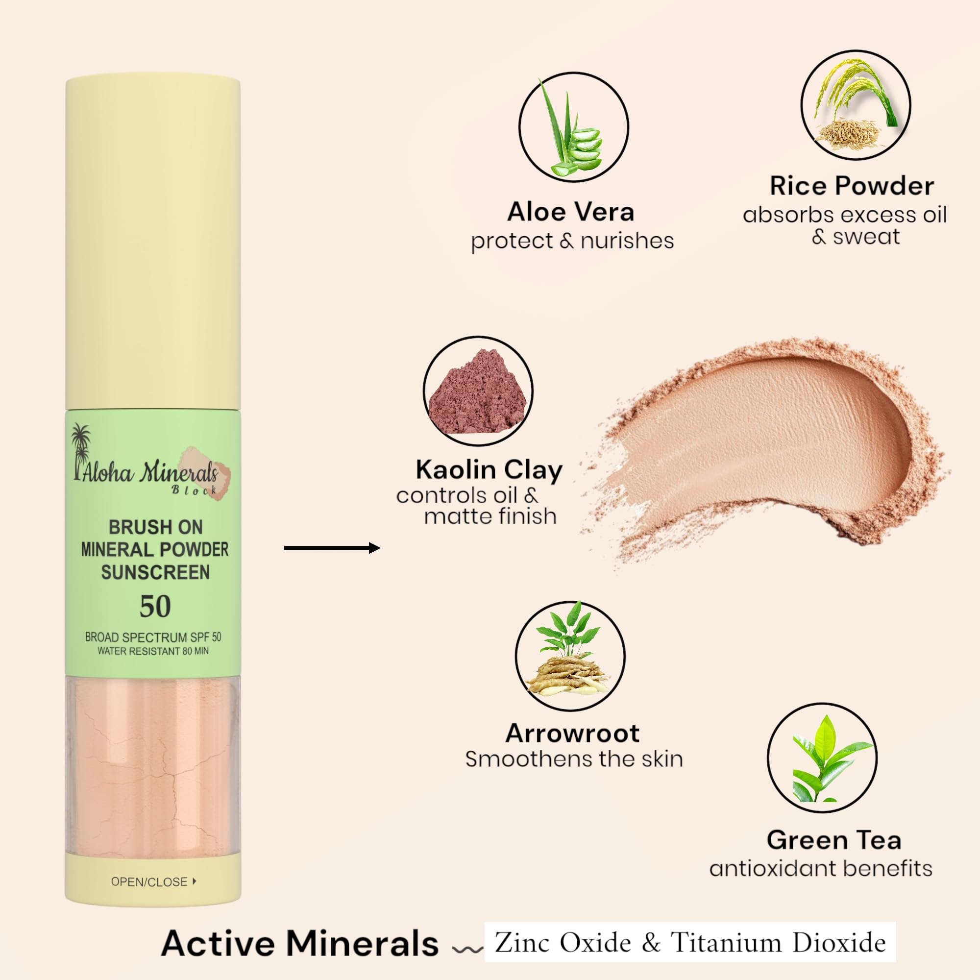 Solar Swipe SPF 50 mineral sunscreen for the face provides broad spectrum coverage.