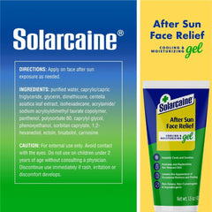 Solarcaine After Sun Face Gel hydration close-up suggesting moisturized skin.