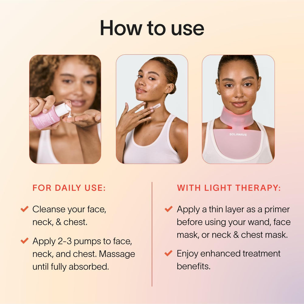 Solawave LightBoost device pairing with red light layout suggests synergistic effects.