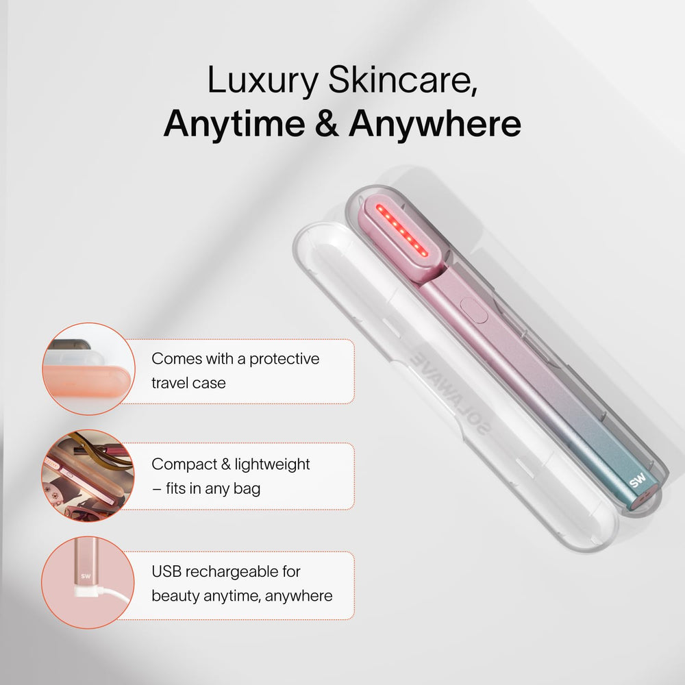 Solawave packaging box reveals sleek kit ready to gift.