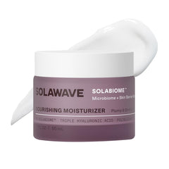 Solawave Probiotic Cloud Cream jar closeup showing velvety texture for daily hydration.