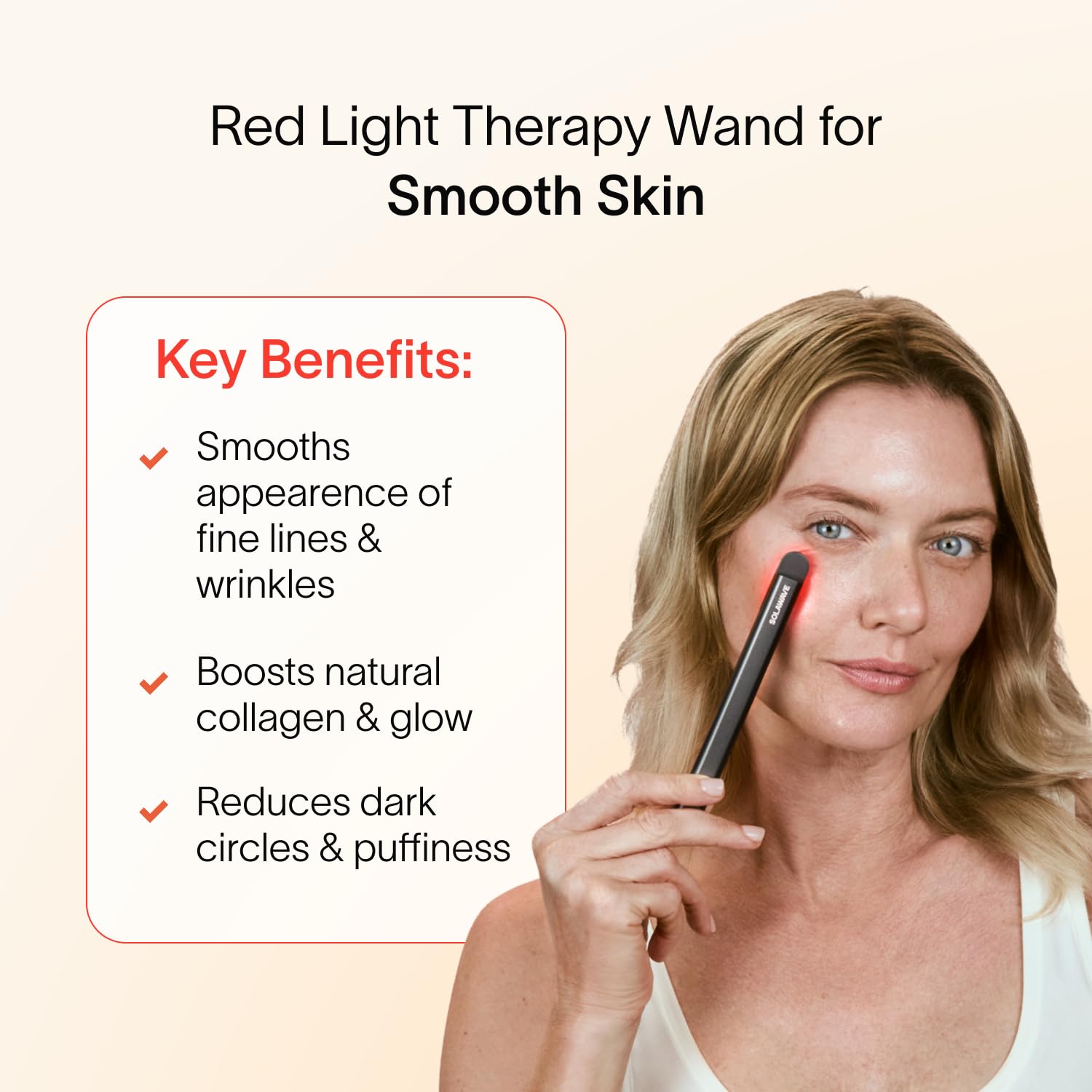 Solawave wand providing therapeutic warmth for comfortable skincare sessions