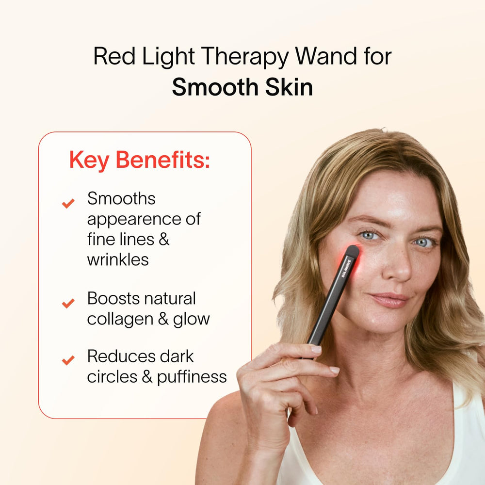 Solawave wand providing therapeutic warmth for comfortable skincare sessions