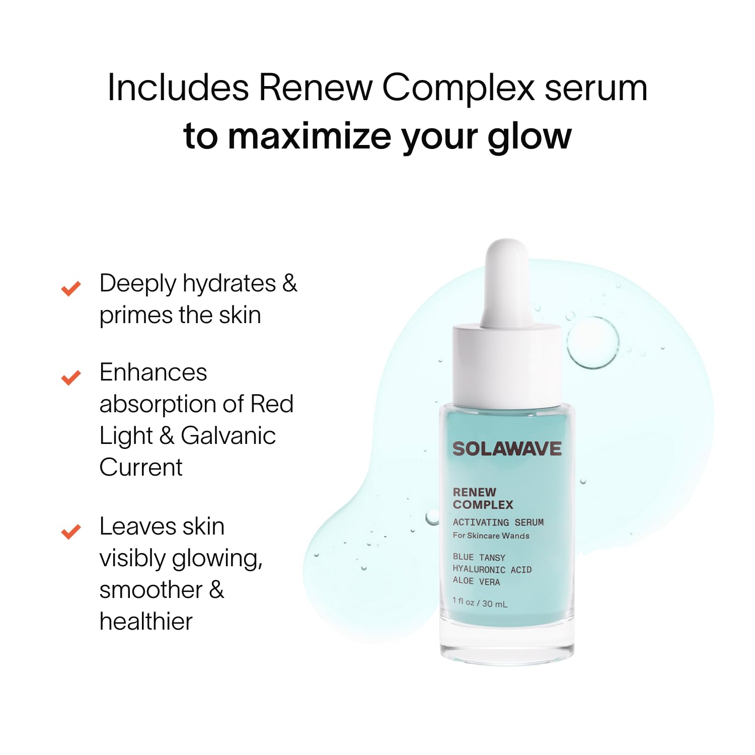 Solawave serum application dispense demonstrates easy priming for glow.