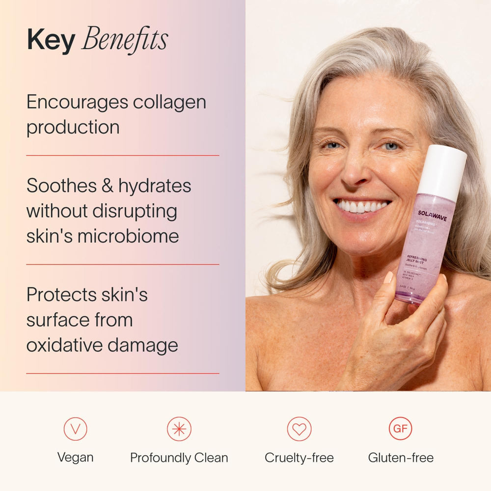 Solawave sparassis crispa synbiotic complex highlights balanced skin
