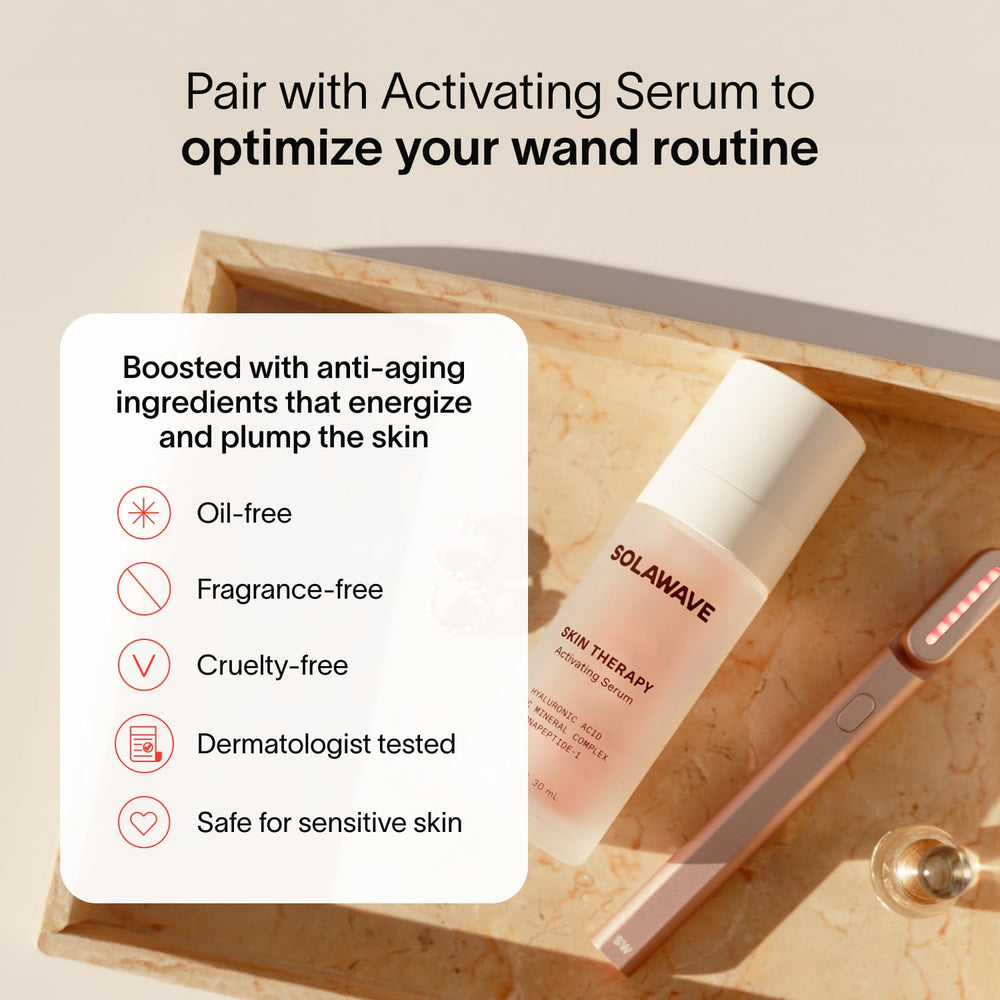 Solawave under eye area being treated for refreshed appearance