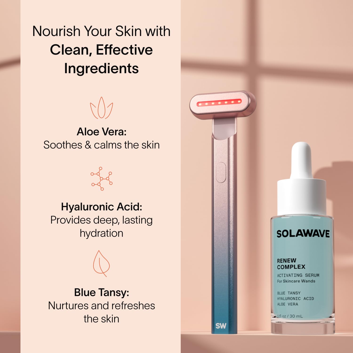 Solawave wand under eye depuffing use targets the eye area.