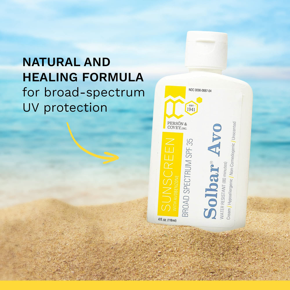 Solbar AVO SPF 35 sunscreen application demonstrates quick, even coverage for daily sun protection