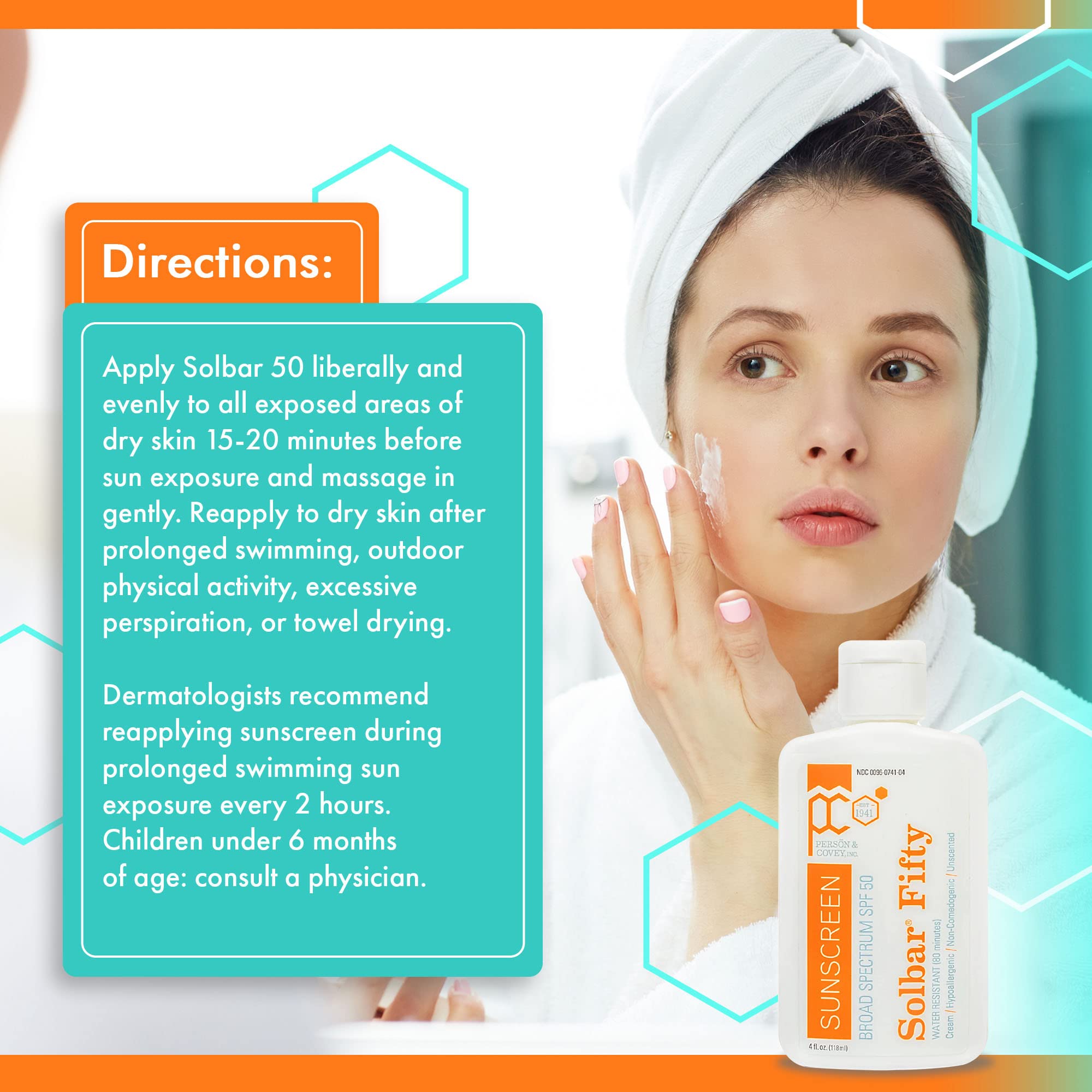 Solbar Fifty fragrance-free formula is suitable for sensitive skin.