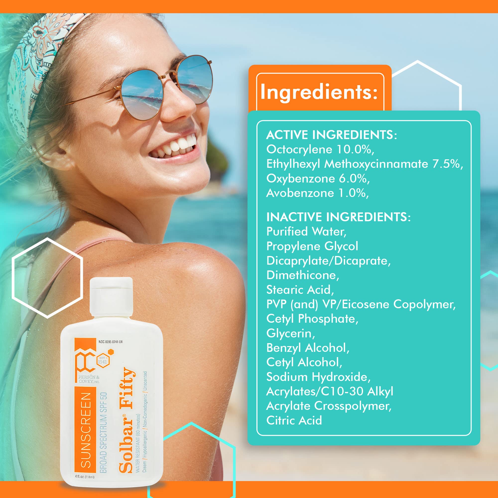 Solbar Fifty water-resistance for swimming and water sports.