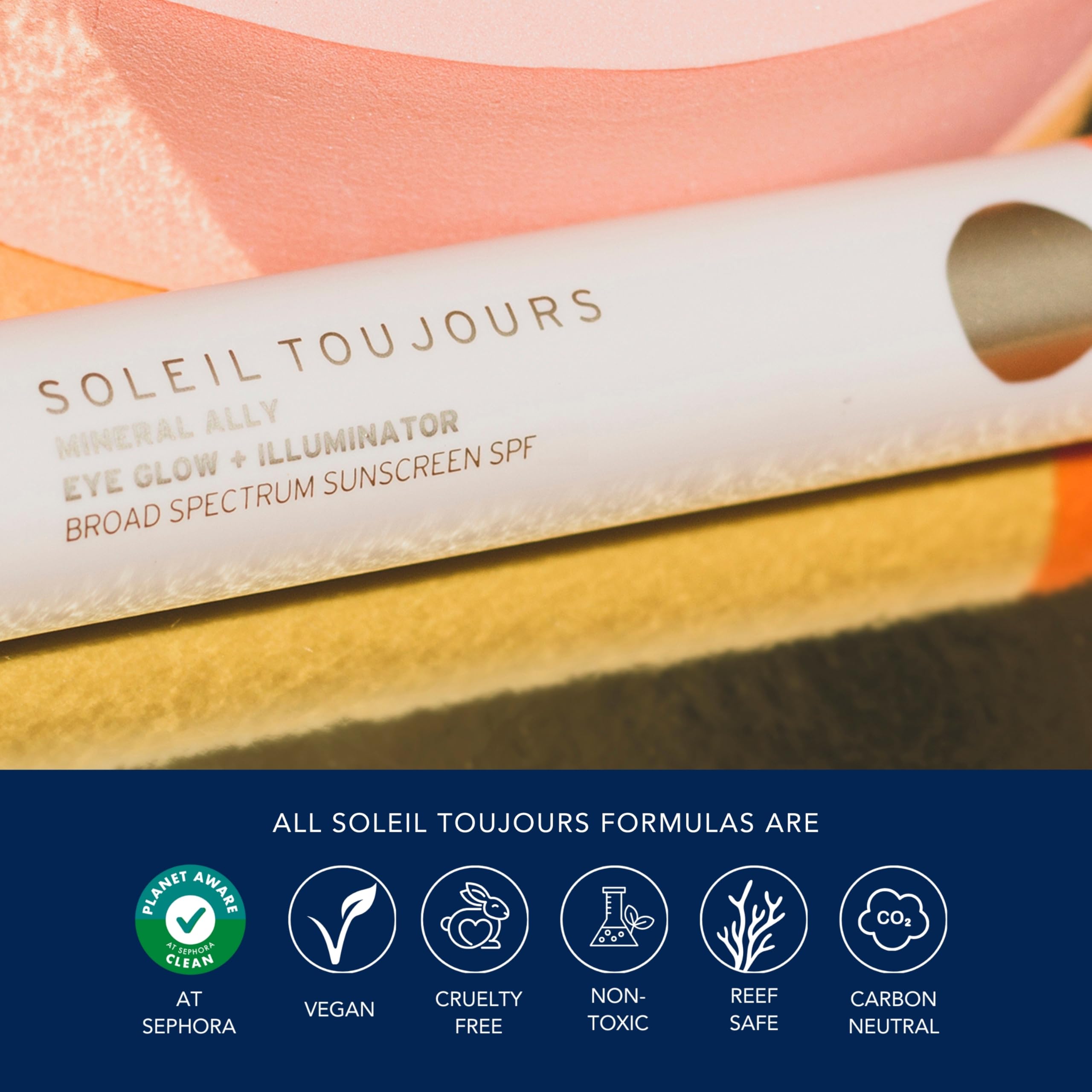 Soleil Toujours Mineral Ally Eye Glow SPF 30 logo appears on tube.