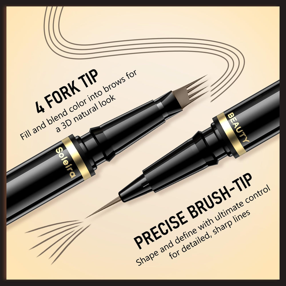 Soleira Dual-ended Brow Brush blends color and details for a seamless finish.