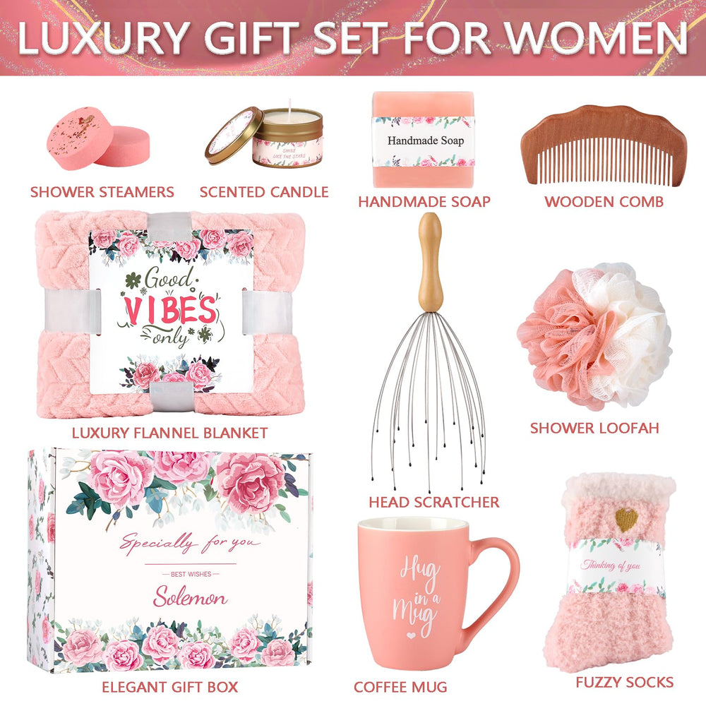 Solemon spa set featuring eucalyptus soap and steamers for a soothing bath.