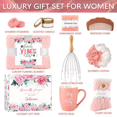 Solemon spa set featuring eucalyptus soap and steamers for a soothing bath.