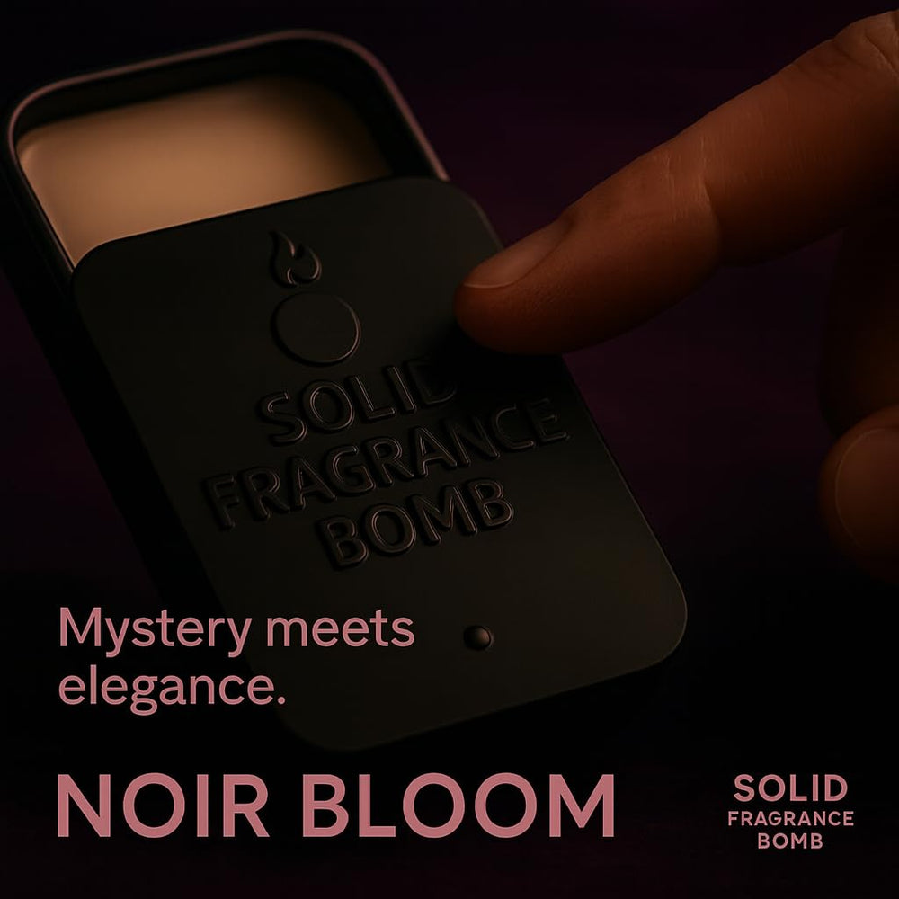 Solid Fragrance Bomb Noir Bloom texture close-up reveals skin-melting consistency.
