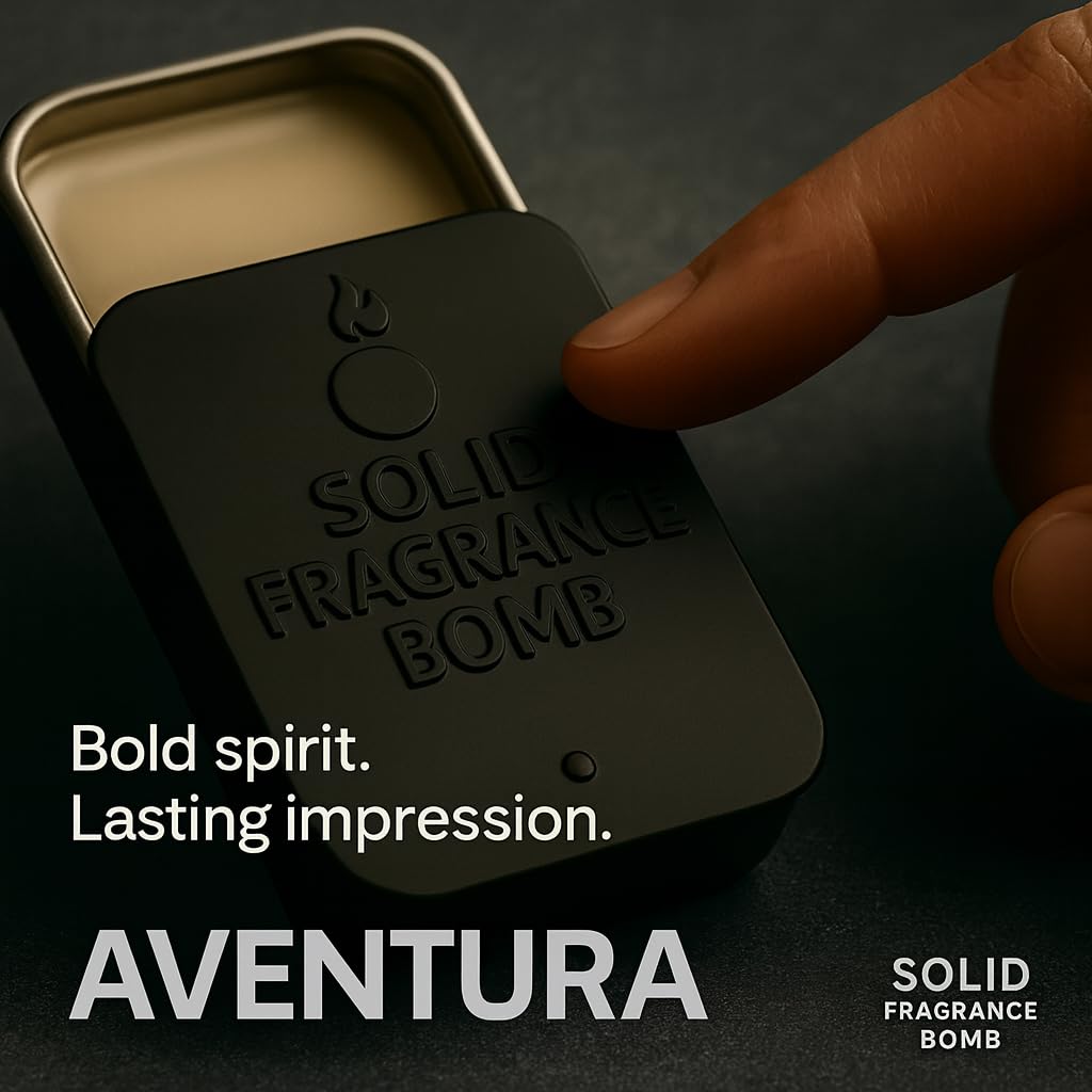 Solid Fragrance Bomb packaging box emphasizing handmade craftsmanship and portability