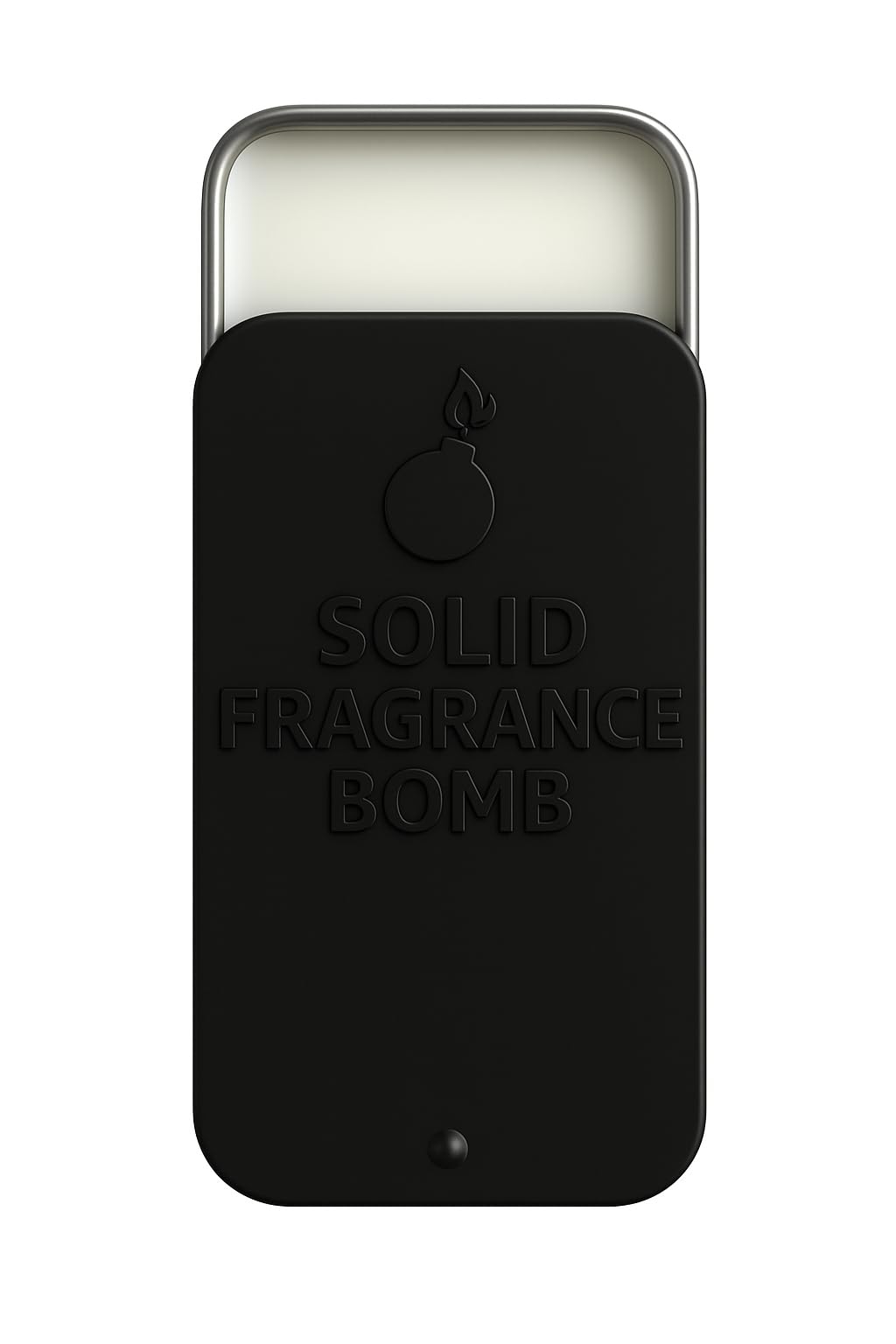 Solid Fragrance Bomb travel tin showing compact, spill-proof design for on-the-go scent