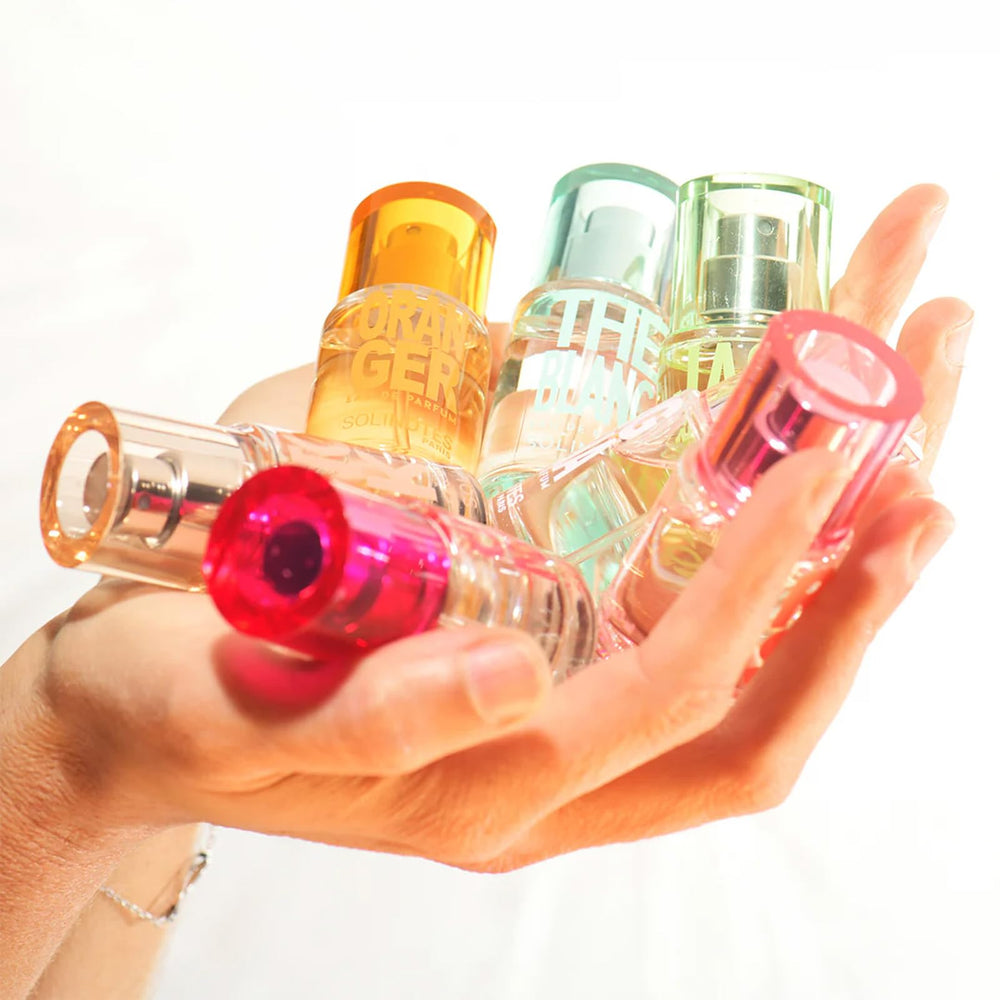 Solinotes Almond EDP vanity scene captures personal fragrance ritual