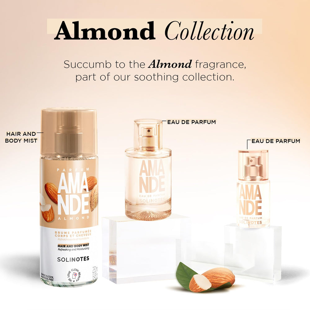 Solinotes Almond perfume packaging made with recyclable materials for eco-conscious shoppers