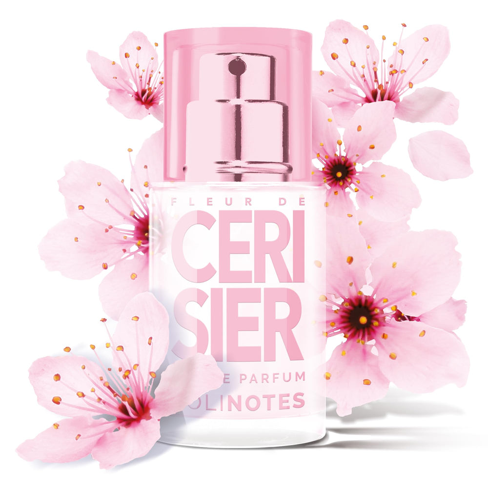 Solinotes Cherry Blossom perfume bottle displaying a delicate floral profile for everyday elegance.