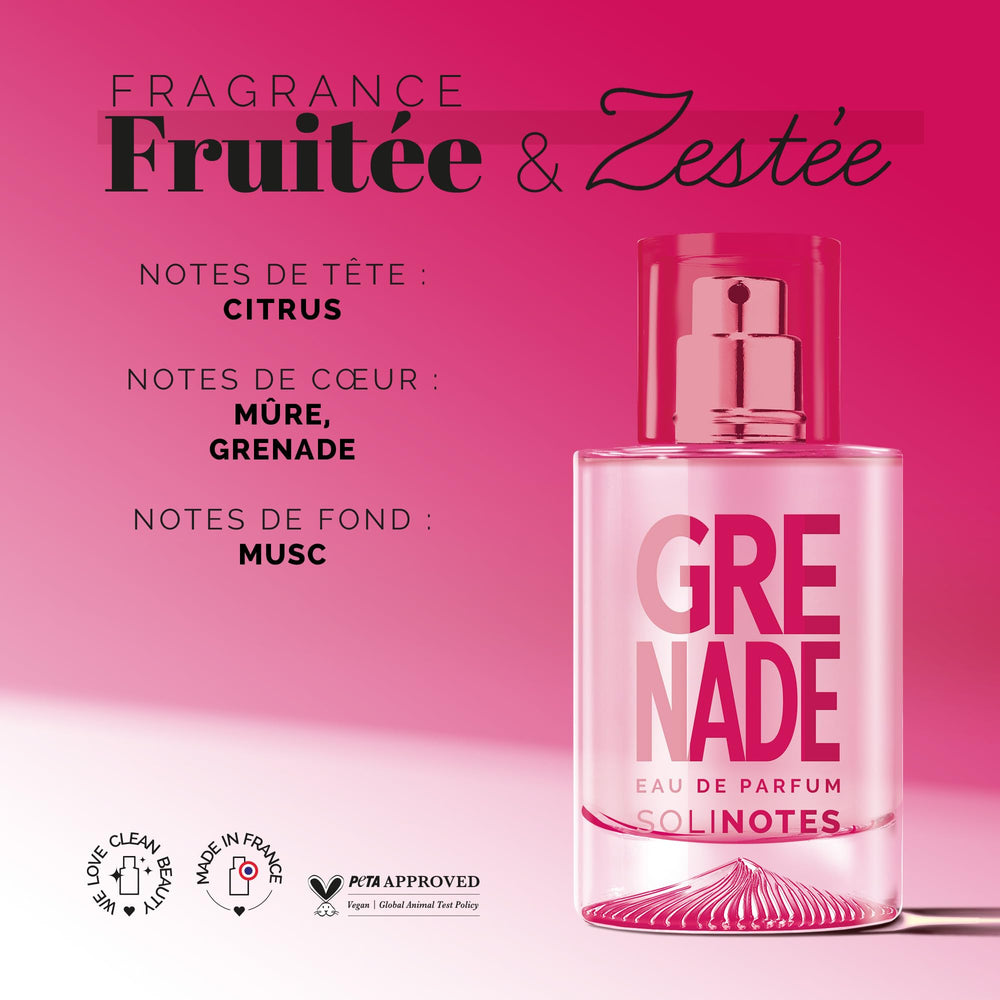 Solinotes Grenade applied on wrist, highlighting citrus and fruit notes.