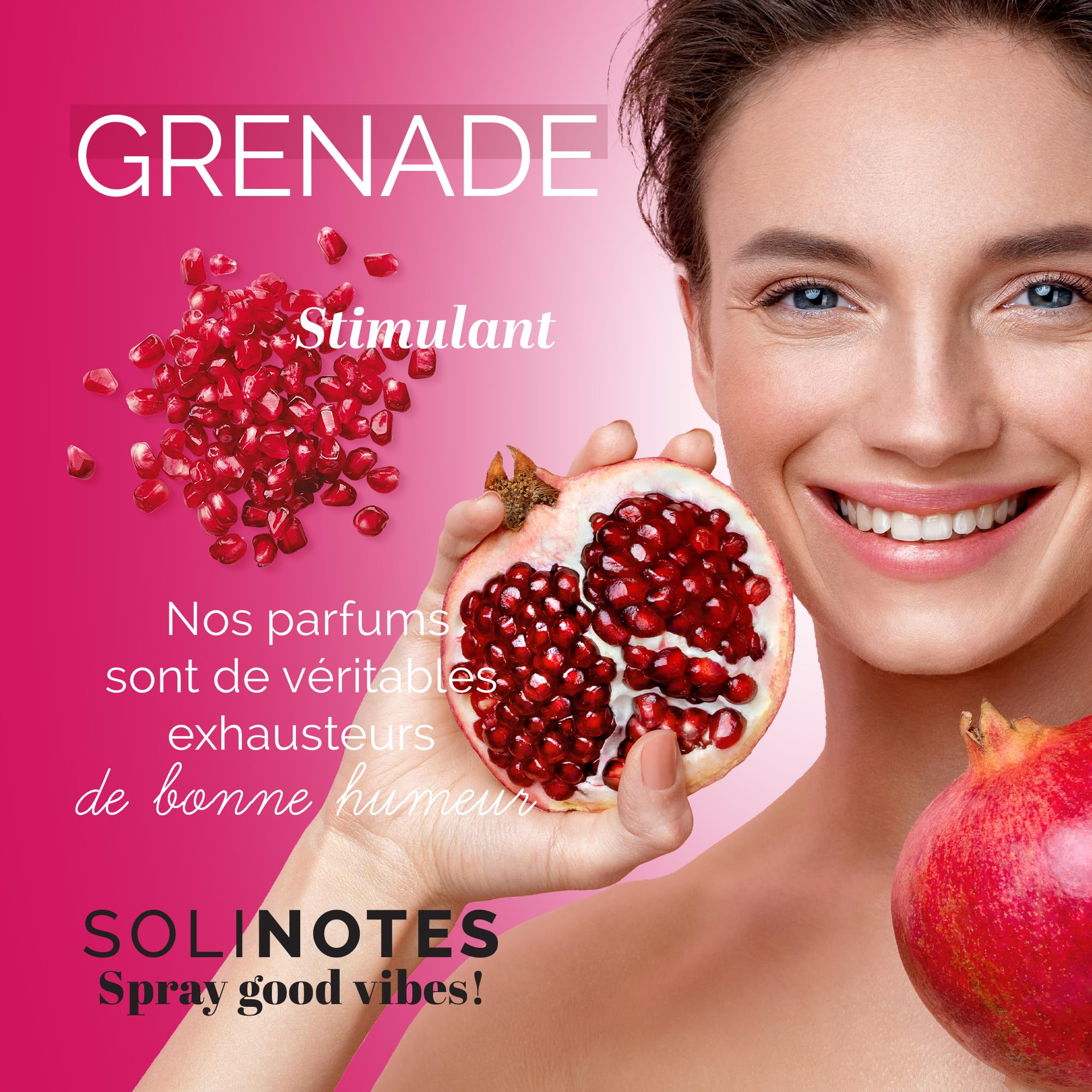 Solinotes Grenade label close-up, emphasizing vegan and cruelty-free brand promise.