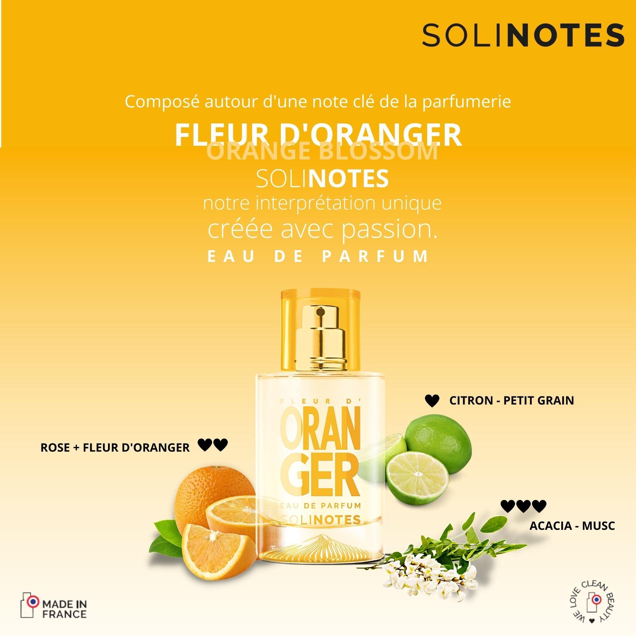 Solinotes Orange Blossom ingredient-label; clear ingredients stance supports mindful selection.