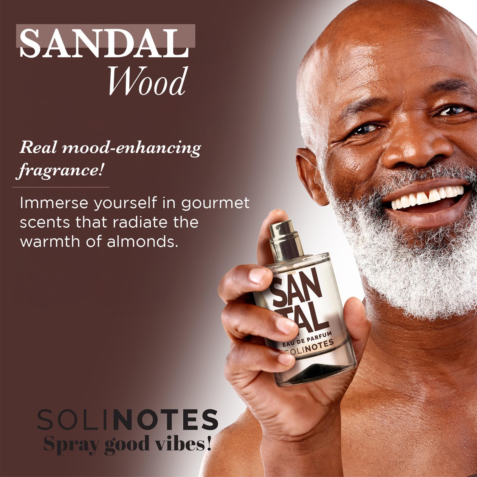 Solinotes Santal EDP on a wood background for everyday elegance.
