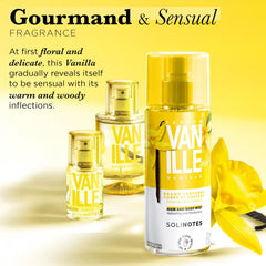 Solinotes Vanilla fragrance mist label close-up highlighting vanilla notes
