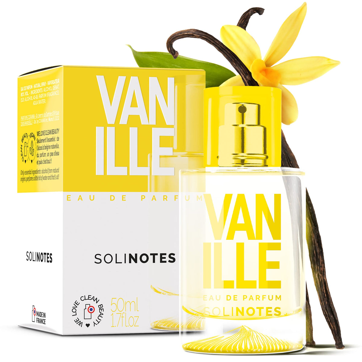 Solinotes Vanilla perfume bottle, elegant presentation for daily wear