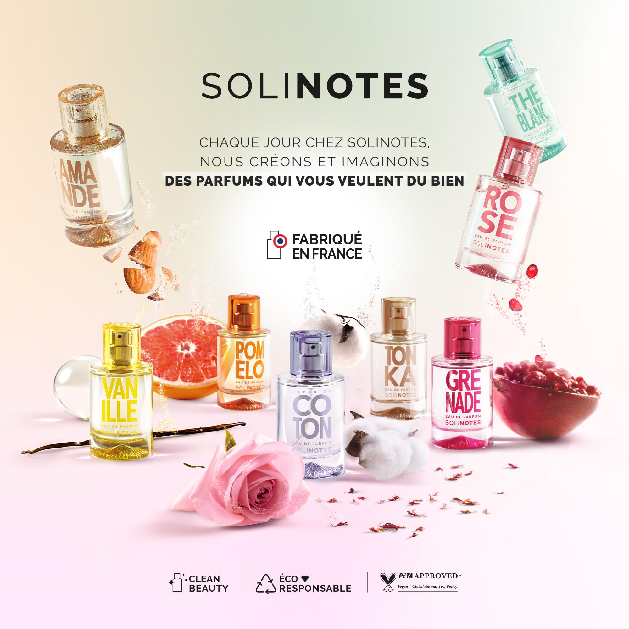 Solinotes White Tea bottle with mist spray for daily wear.