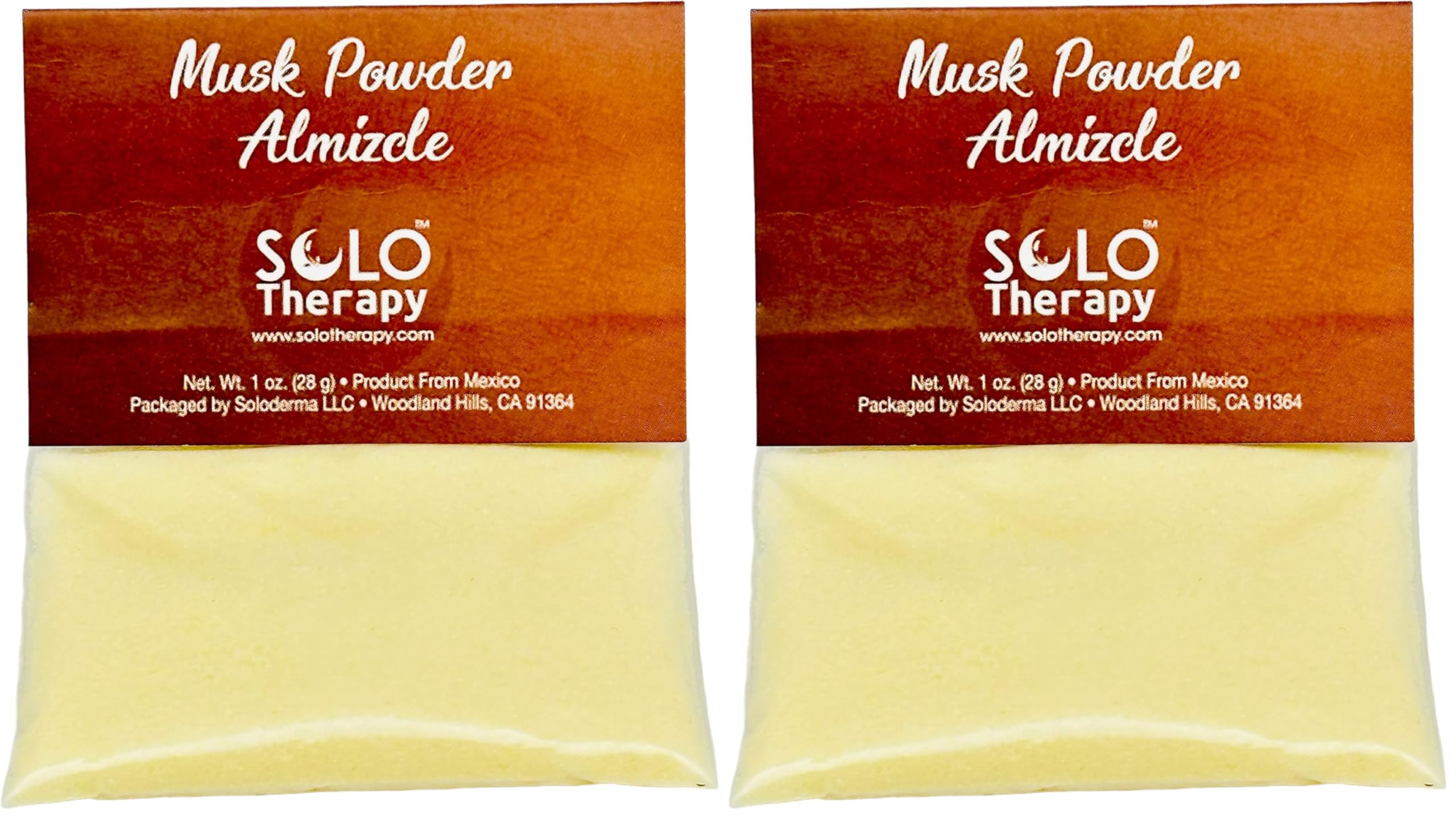 Solo Therapy Musk Powder bottle for ritual use and attraction ideas.