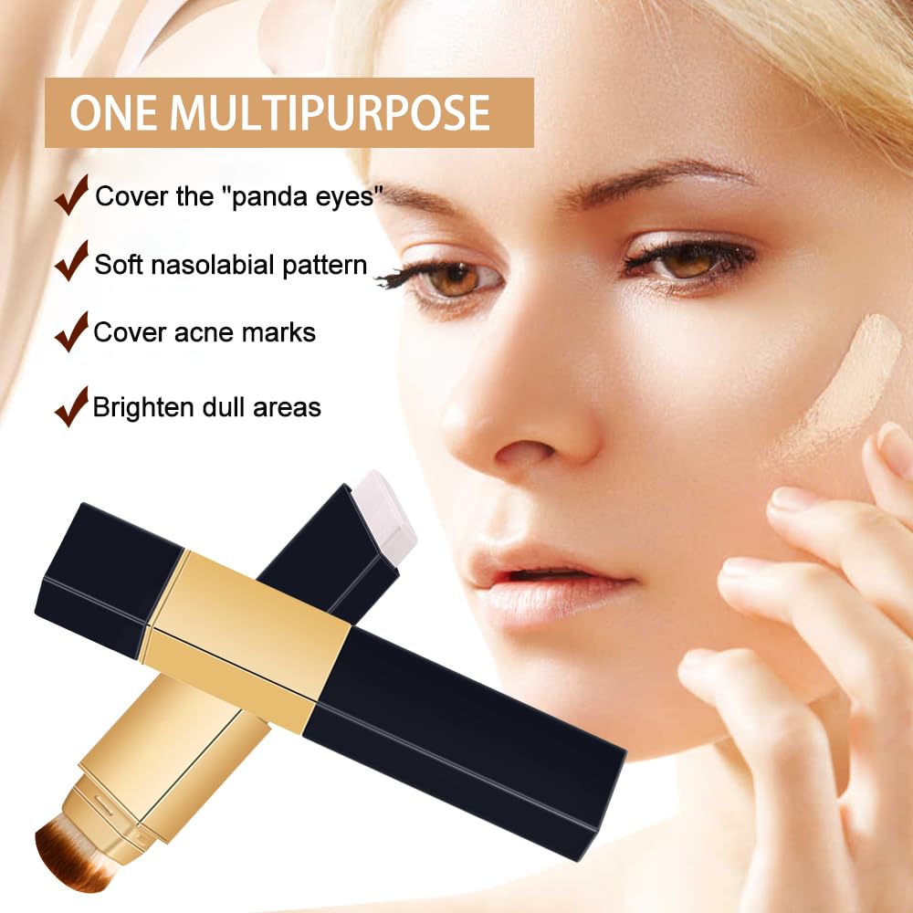 SOLOTREE 2-in-1 foundation stick brush head detail highlights silky application