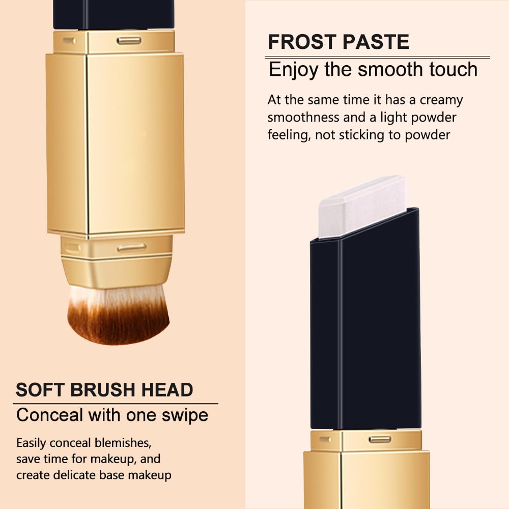 SOLOTREE 2-in-1 foundation stick color swatch on skin demonstrates real-time tone matching